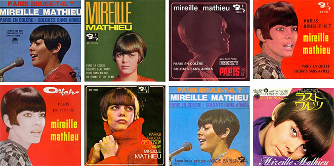 O parte din „single”-urile de început de carieră ale lui Mireille Mathieu