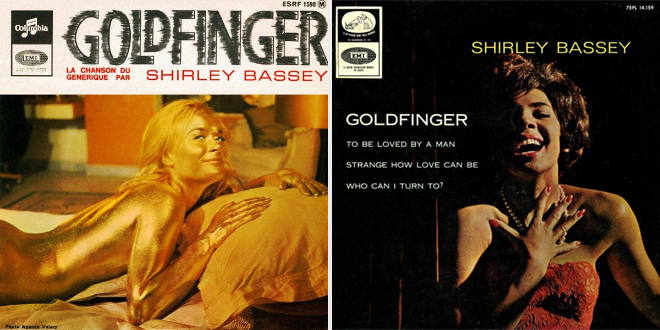 Coperți de vinil pentru coloana sonoră a filmului James Bond Goldfinger, 1965