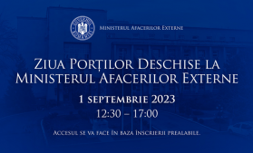 Ziua Porților Deschise la MAE, organizată la 1 septembrie 2023, cu prilejul Zilei Diplomației Române