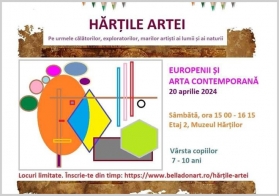 Program educațional pentru copii – Hărțile Artei | Sâmbătă, 20 aprilie, atelierul cu tema Europenii și arta contemporană