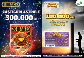 Loteria Română lansează lozurile răzuibile Cheia de Aur şi Zodiac x 3, cu premii de 11,5 milioane lei