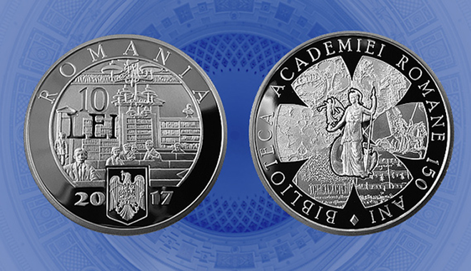 BNR a lansat o monedă de argint dedicată împlinirii a 150 de ani de la înființarea Bibliotecii Academiei Române