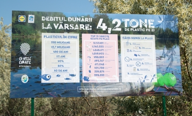 4,2 tone de plastic ajung zilnic din Dunăre în Marea Neagră