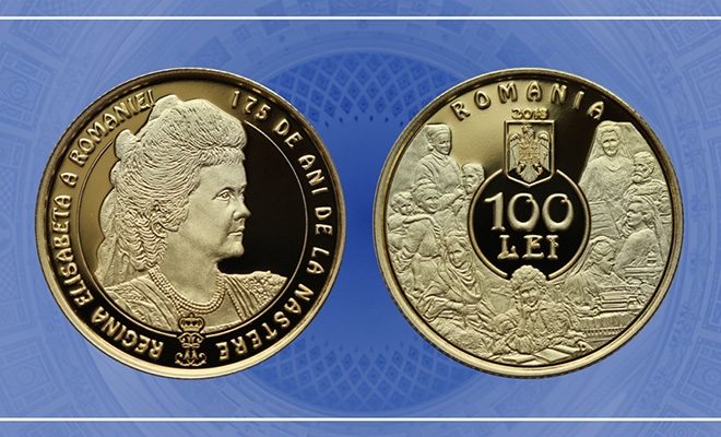 Emisiune numismatică cu tema 175 de ani de la nașterea reginei Elisabeta a României