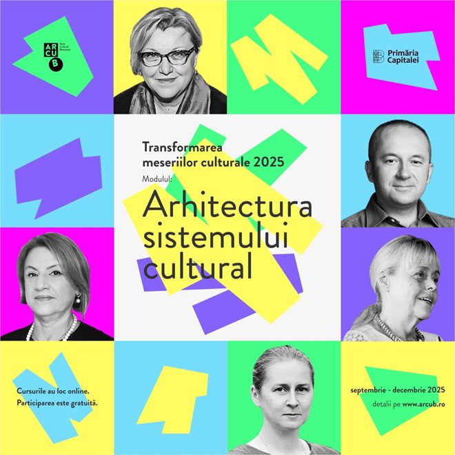 Noul modul din programul „Transformarea meseriilor culturale” organizat de ARCUB, începe vineri, 26 septembrie