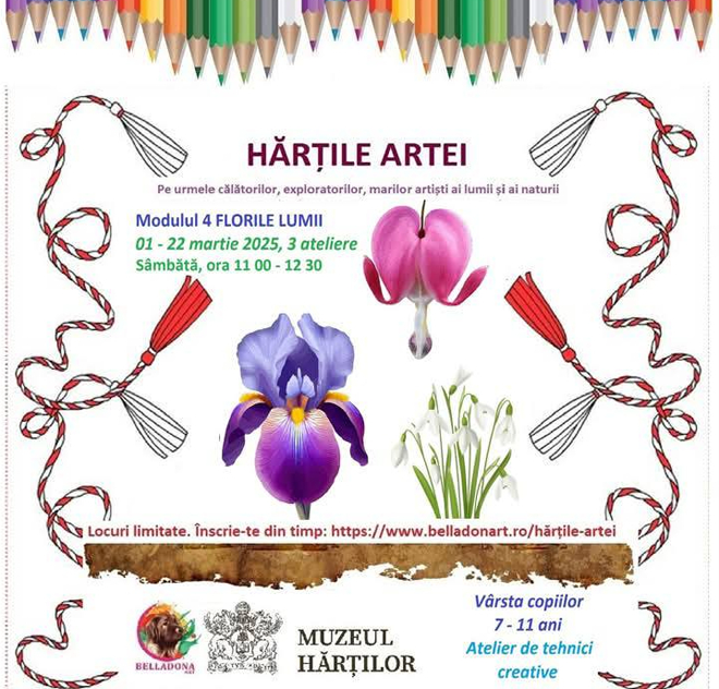 Ateliere de weekend pentru copii | Hărțile Artei – Modulul „MARTIE Florile Lumii”