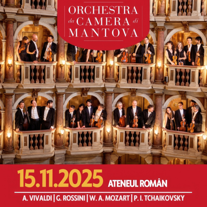 Orchestra da Camera di Mantova va concerta, în premieră în țara noastră, la 15 noiembrie, la Ateneul Român
