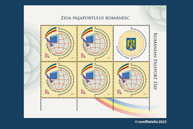 Romfilatelia a lansat emisiunea de mărci poștale intitulată „Ziua pașaportului românesc”