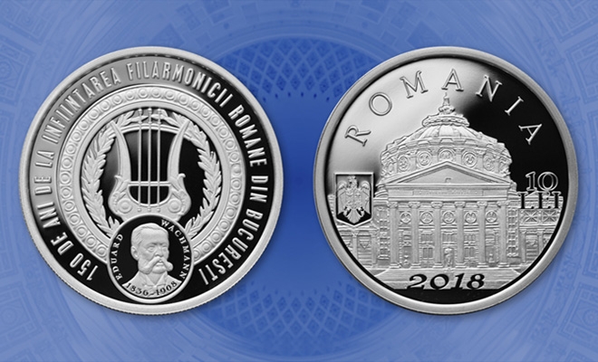 Emisiune numismatică cu tema 150 de ani de la înființarea Filarmonicii Române din București